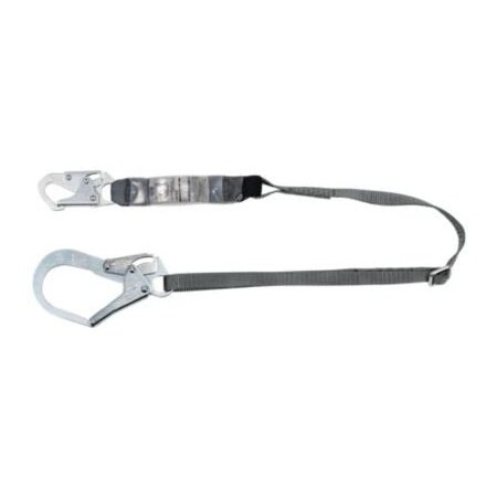 Msa Safety V-Series Standard Single-Leg Adjustable Energy Absorbing Lanyard, 6', 36Cl Large Snaphooks, Csa 10188103